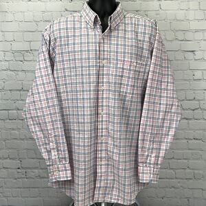 Wrangler Breast Cancer Awareness Pink Ribbon Plaid Shirt XL X-Large Button Down